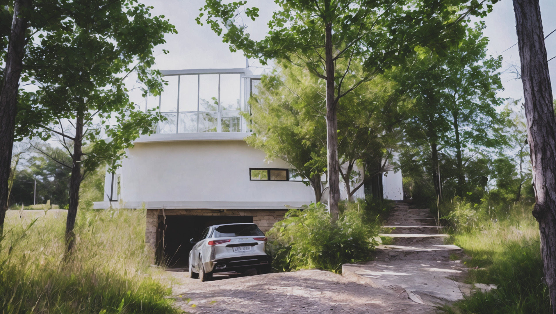 Wizualizacja nowoczesnego domu w lesie — SMUS design